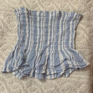 American Eagle Babydoll Style Blue/White Stripe Tube Top, Size XS